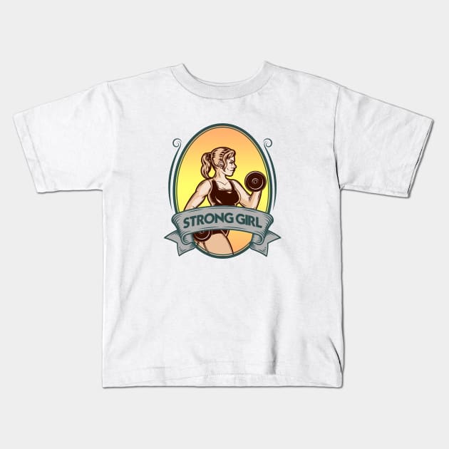 STRONG GIRL Kids T-Shirt by theanomalius_merch